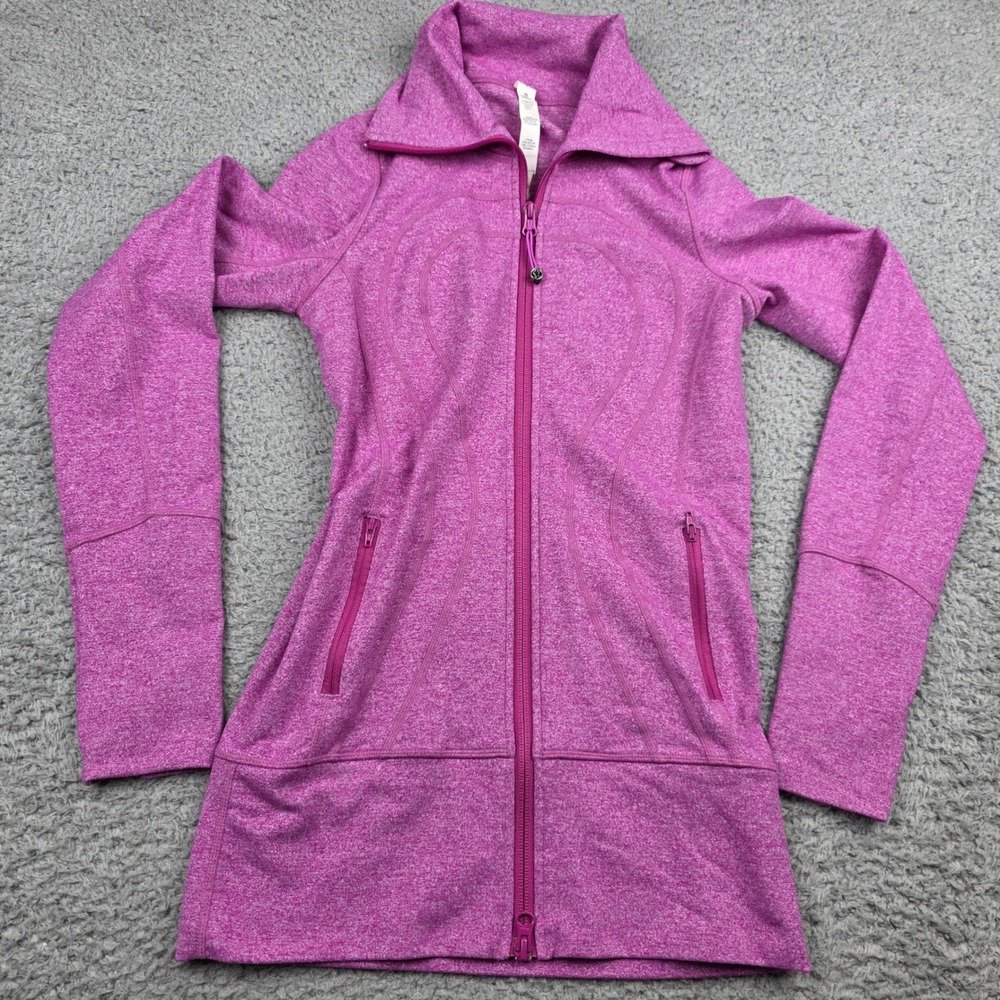 Lululemon‎ In Stride Jacket Heathered Purple Full Zip Size 2 Ultra Violet
